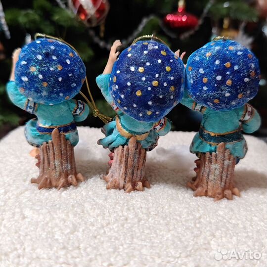 Ватные елочные игрушки