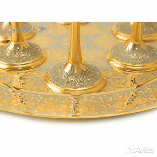 Набор для шампанского - золотой