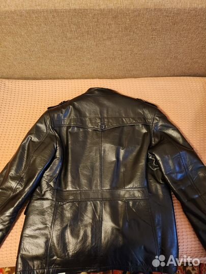Кожаная дубленка мужская 48