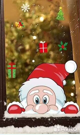 Наклейки новогодние на окно