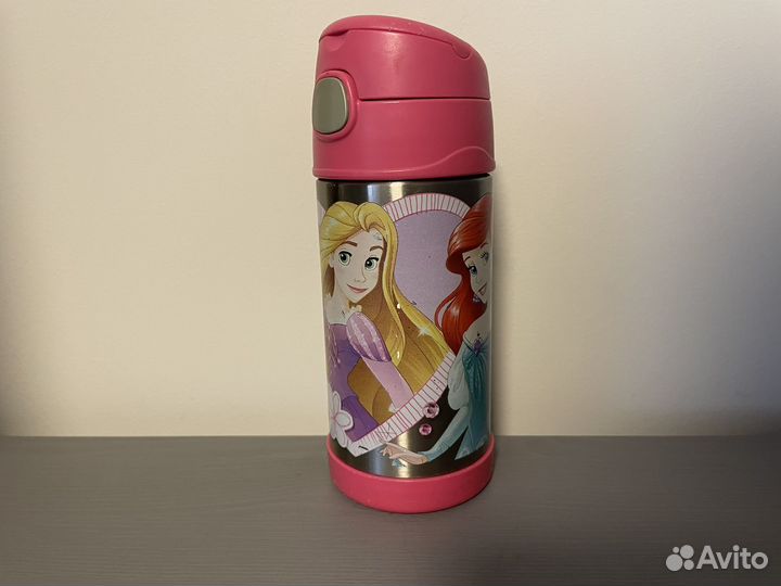 Б/у детский стальной термос с принцессами