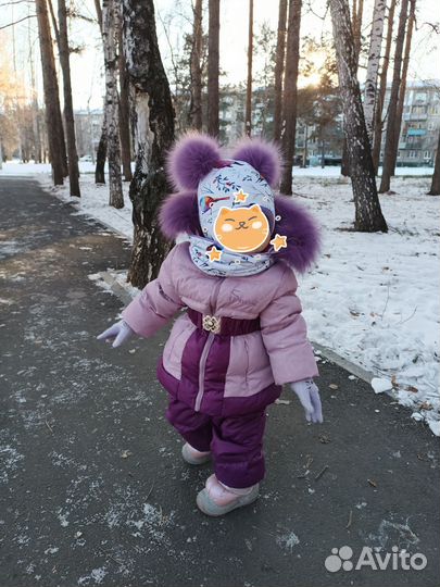 Зимний костюм для девочки 74 80