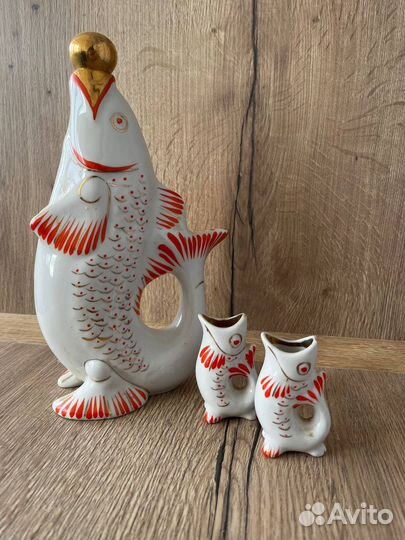 Графин Рыбка + Две рюмки