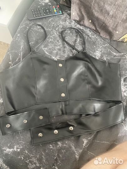 Топ женский кожаный