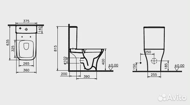 VitrA 9843B003-7201 Унитаз напольный с