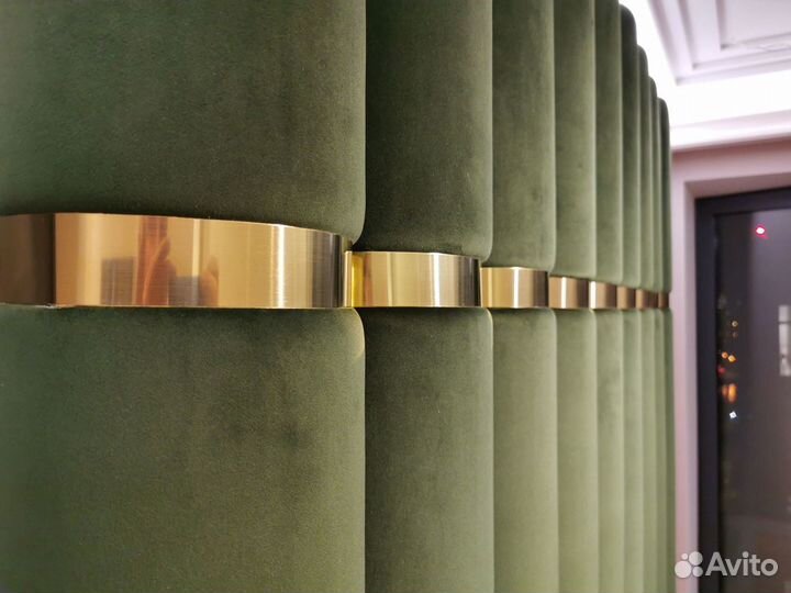 Мягкие стеновые панели - полукруглые с латунью
