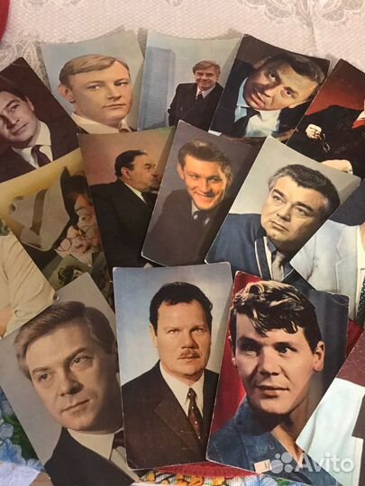 Открытка с Фото актеров советского кино цветные