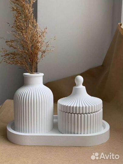 Подарочные наборы с соевыми свечами и гипсом