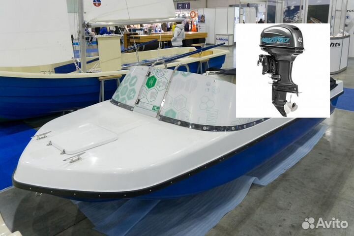 Стеклопластиковый катер с мотором Легант-430 Авто