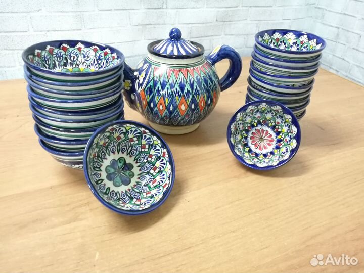 Риштанская керамика (комплект посуды)