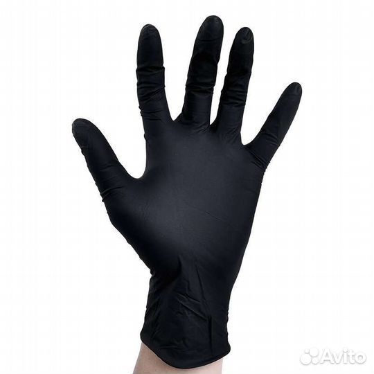 Перчатки нитриловые черные, s, m