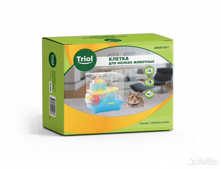 Клетка Triol для мелких животных, эмаль, голубая