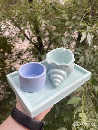 Кашпо ракушка / поддон (горшок)