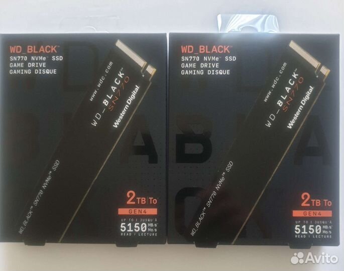 SSD WD Black SN770 2TB PCIe 4.0 до 5150 мб/с