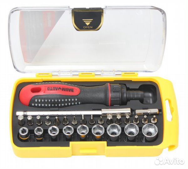 Отвертка реверсивная телескопическая с комплектом