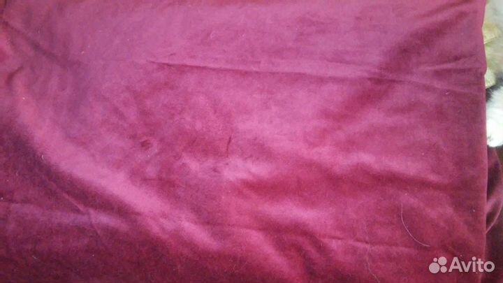 Ткань вишневый велюр на х.б основе