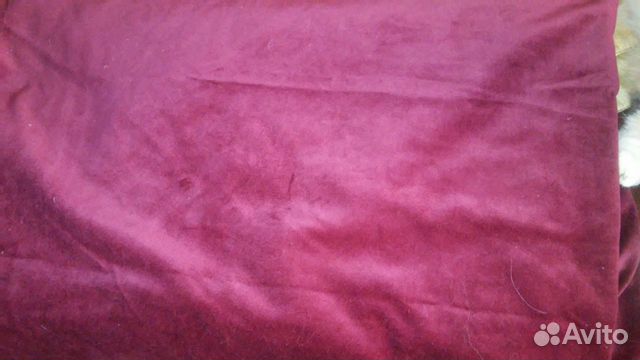 Ткань вишневый велюр на х.б основе