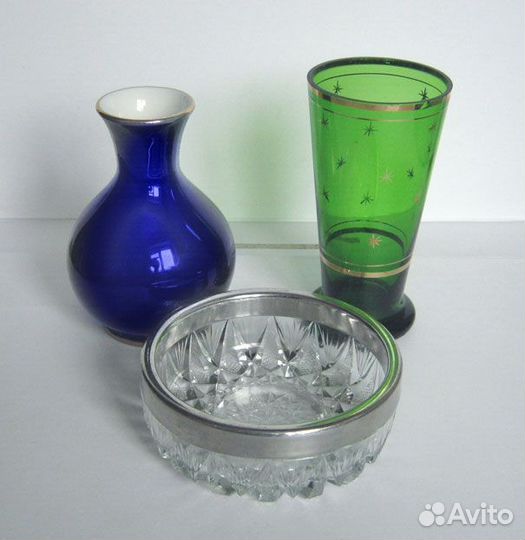 Большие Вазы Богемия Чехия и СССР