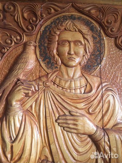 Икона дерево русная работа 90х70