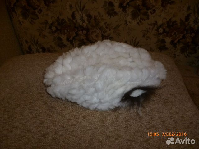 Шапка-берет натуральный кролик