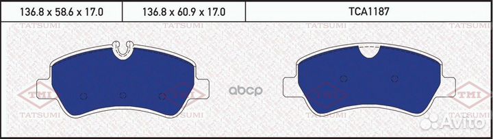 Колодки тормозные дисковые TCA1187 tatsumi