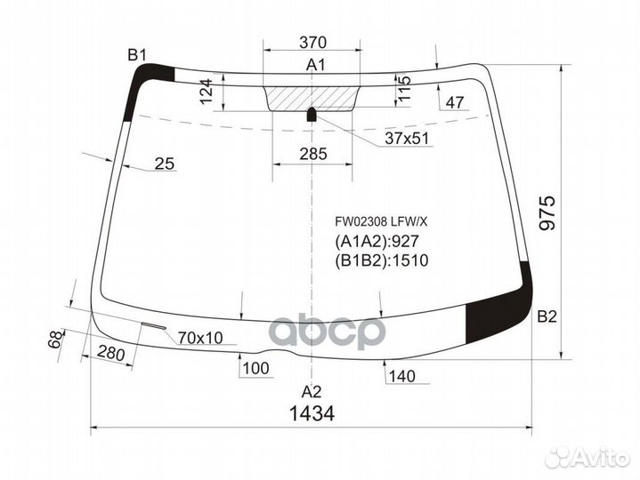 Стекло лобовое Mazda 6 02-08 FW02308 LFW/X XYG