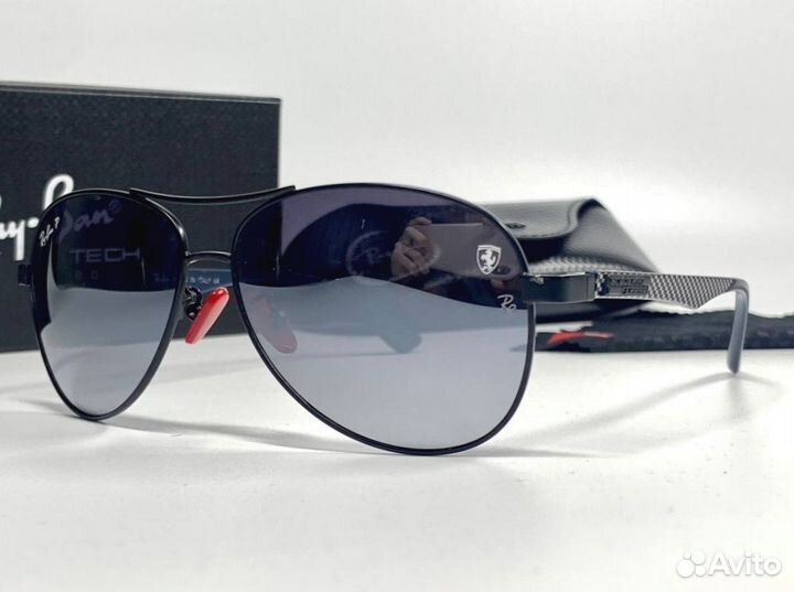 Очки Ray Ban Ferrari серебристые