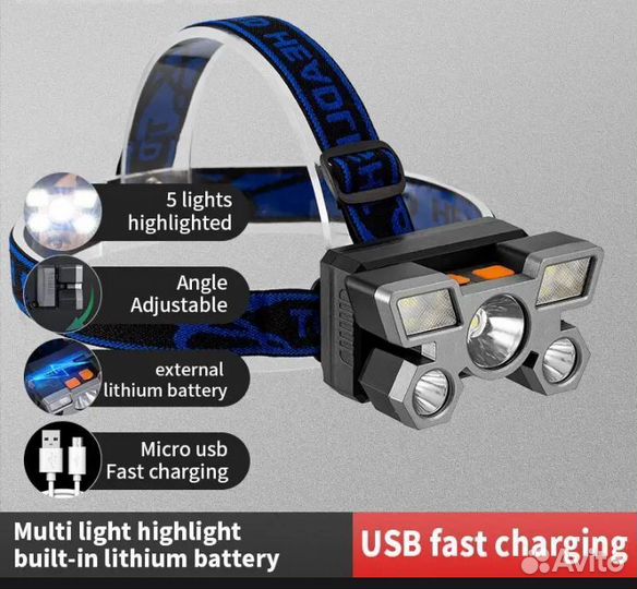 Налобный фонарь мощные Диоды