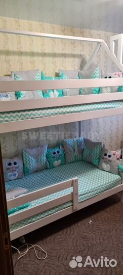 Детская кровать-домик двухъярусная