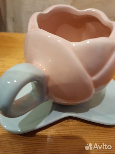 Чашка с блюдцем керамика