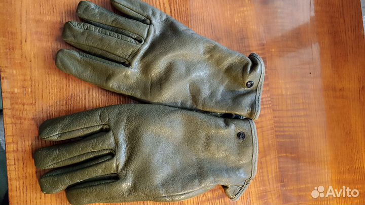 Перчатки мужские Норвегия арм. оливковые кожа