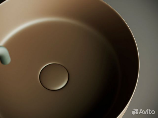 Раковина накладная круглая Ceramica Nova коричнев
