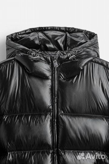 Пуховик zara moncler puffer jacket черный