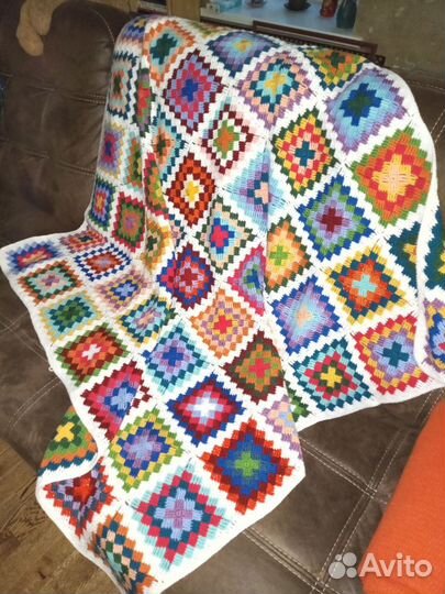 Плед вязаный крючком