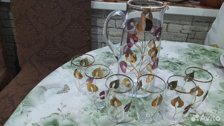 Кувшин и стаканы богемия