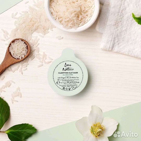 Очищающая маска для лица с рисом и белым чаем
