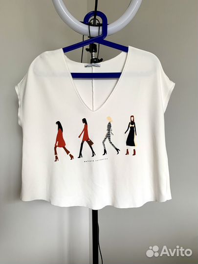 Zara стильная футболка топ женская 46 М