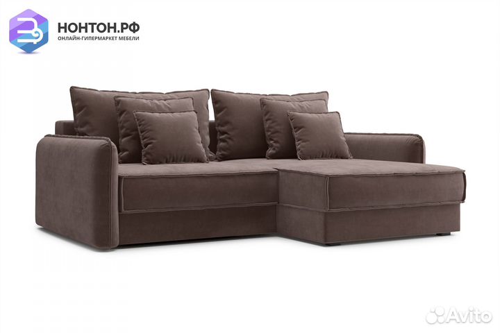 Диван угловой тик-так Антей коричневый