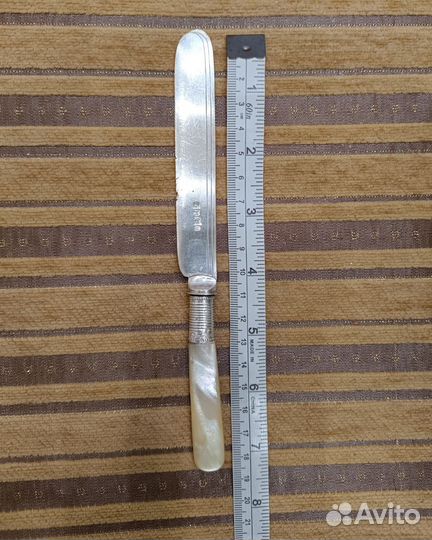 Раритетный нож серебро, перламутр, Англия