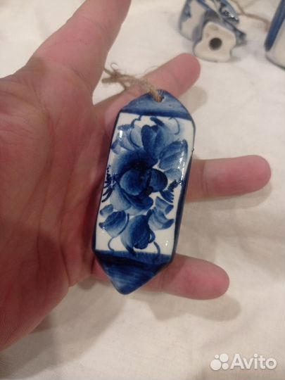 Ёлочные игрушки гжель набор