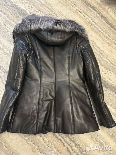 Куртка кожаная женская с мехом 44-46