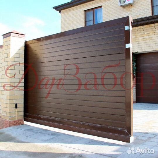 Забор с автоматическими воротами в Крымске