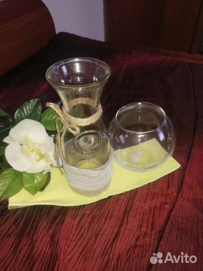 Бокалы-Фужеры для флораума 5 шт, бытылки-вазы-4 ед