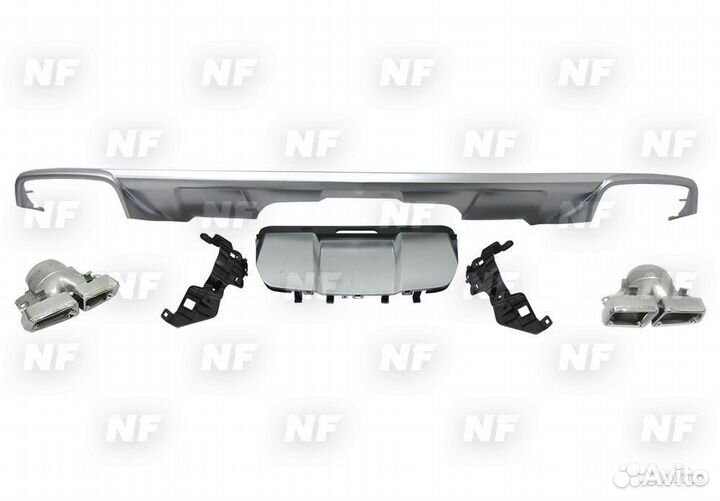 Диффузор с насадками 63 AMG Mercedes GL X166