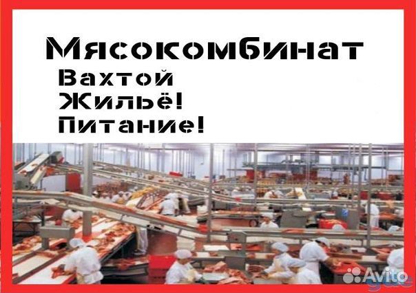 Разнорабочие вахтой на мясокомбинат.Оплатим дорогу