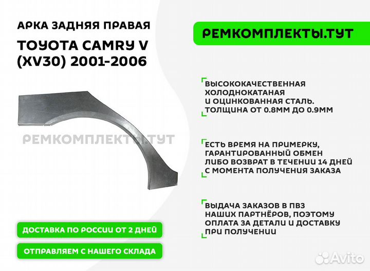 Арка задняя правая Toyota Camry 5 XV30