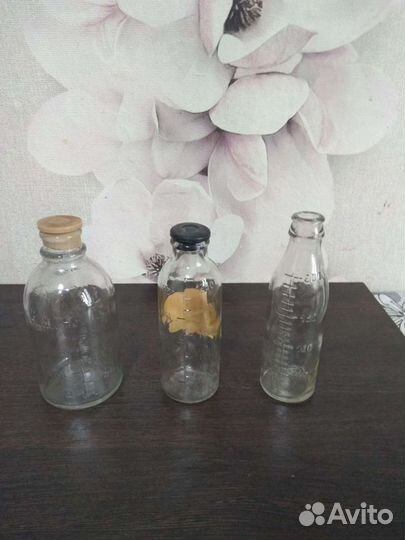 Медицинская стеклянная посуда и поильник СССР