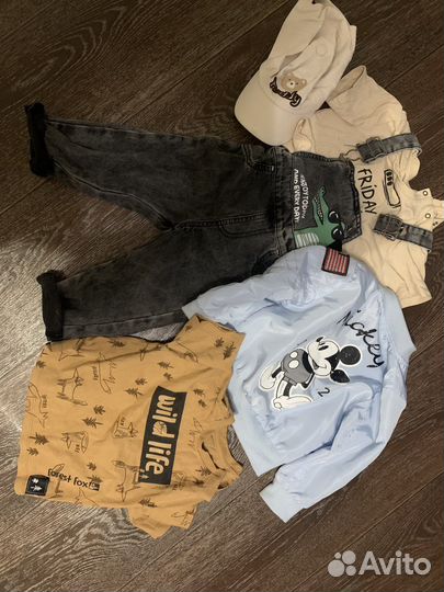 Вещи пакетом на мальчика 74-86-92 + тапочки