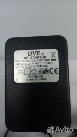 Блок питания внешний 12V 1A DVE DV-1280-3UP