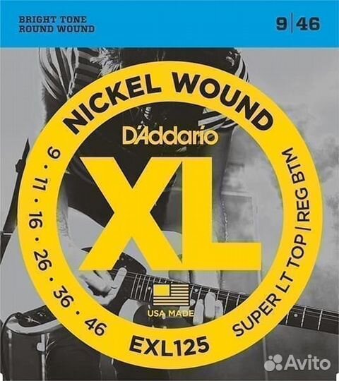 DAddario EXL125 XL Nickel wound 9-46 струны для